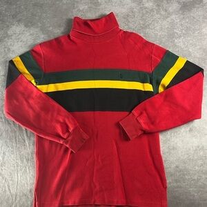 Vintage 90s Ralph Lauren Polo Turtleneck Sweatshirt Red Mens L